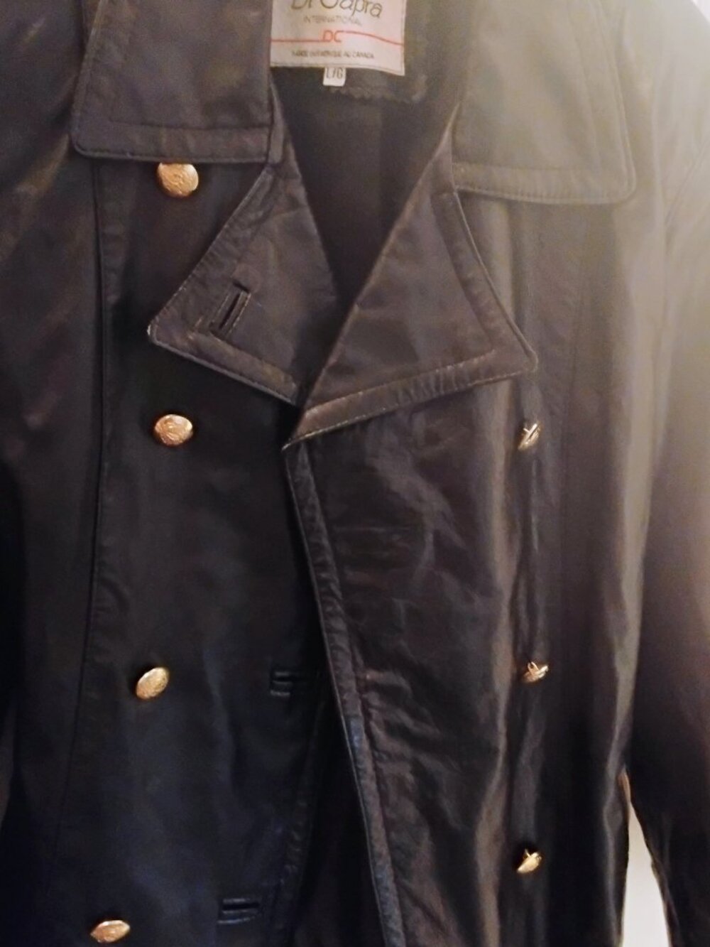 Vintage Women's Di Capra International Leather Motorcycle Jacket Size Lg